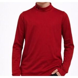 Under Armour Youth Red Mock Neck Long Sleeve Compression Shirt Top Kids Size YLG